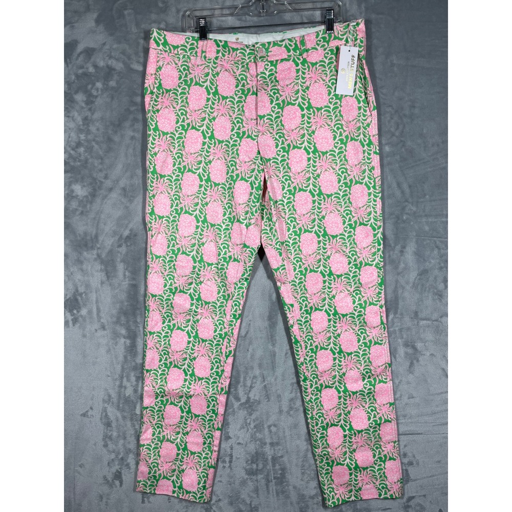 Lilly Pulitzer Mens Mizner Pant 36 Party Like A Pineapple Fauna Green 018703